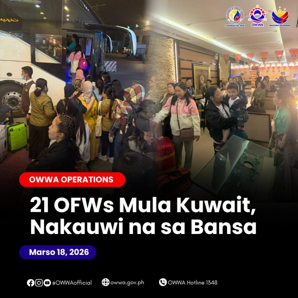 21 ofws from kuwait arrive safely in philippines via Emirates EK334